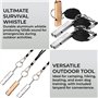 H&S Sifflet de Survie Fort pour Camping - Lot de 3 - Sifflets de Securité en Aluminium pour la Randonnée avec Lanière et Chaîne 