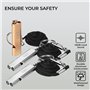 H&S Sifflet de Survie Fort pour Camping - Lot de 3 - Sifflets de Securité en Aluminium pour la Randonnée avec Lanière et Chaîne 