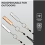 H&S Sifflet de Survie Fort pour Camping - Lot de 3 - Sifflets de Securité en Aluminium pour la Randonnée avec Lanière et Chaîne 