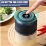 WIYETY Lot de 2 mini hachoirs électriques avec batterie de 300 ml - Hachoir de cuisine électrique avec port USB - Mini hachoir à