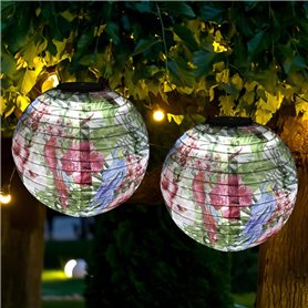 HOVCEH Lot de 2 lampions solaires d'extérieur à LED pour l'extérieur - Lanterne LED solaire d'extérieur résistante aux intempéri