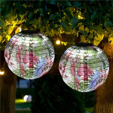 HOVCEH Lot de 2 lampions solaires d'extérieur à LED pour l'extérieur - Lanterne LED solaire d'extérieur résistante aux intempéri