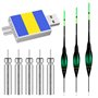 NAVESO Lot de 3 Flotteurs Peche LED, 1.2g/1.8g/2.2g Flotteurs de Pêche Set, Intelligents Nuit Flotteurs de Pêche Lumineux LED Li