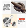 304 Mortier Pilon Cuisine avec Pinceau, Cuillère et Couvercle en Silicone, Moulin à épices de Qualité Supérieure, Broyeur et bol