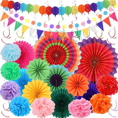 LEAZZLE 33 Pièces Set Decoration Fete Colorée