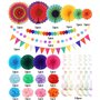 Decoration Anniversaire Avec des Eventail en Papier Suspendu