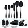 Lot de 6 spatules en silicone haute résistance à la chaleur, ustensiles de cuisine sans BPA, noyau en acier inoxydable solide, a