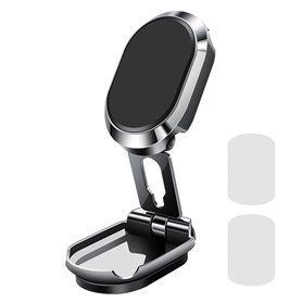 Support de téléphone magnétique pliable universel pour tableau de bord en alliage 2025 avec base rotative à 360°