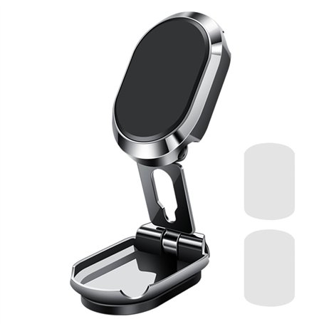 Support de téléphone magnétique pliable universel pour tableau de bord en alliage 2025 avec base rotative à 360°