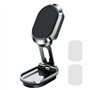 Support de téléphone magnétique pliable universel pour tableau de bord en alliage 2025 avec base rotative à 360°