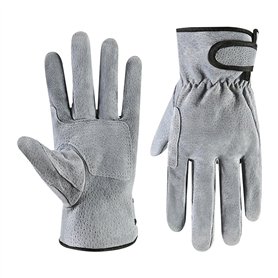 Peppy Gants de travail en cuir pour hommes et femmes - Gants de soudure résistants à la chaleur pour le jardinage