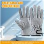 Peppy Gants de travail en cuir pour hommes et femmes - Gants de soudure résistants à la chaleur pour le jardinage, la constructi