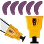 Affûteur portable pour tronçonneuse - Affûtage rapide des chaînes de tronçonneuse (35,5 à 50,6 cm) avec 5 pierres à aiguiser - A
