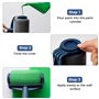 Lot de 8 rouleaux de peinture avec manche d'extension, rouleaux de peinture et plateaux pour murs, plafonds, garnitures et porte