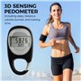 Podomètre 3D avec clip et cordon, podomètre numérique portable pour la marche, la course et les sports de plein air, suivi préci