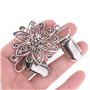 3 pièces dames cardigan de duckbill Clip clips de pull avec des fleurs strass, clips de chandail de couleur rétro argent pour fe