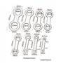 Alnicov Acier inoxydable Saxophone Instrument à vent en cuir Pads Outils de réparation pour Pad Iron Pack de 8 Argent