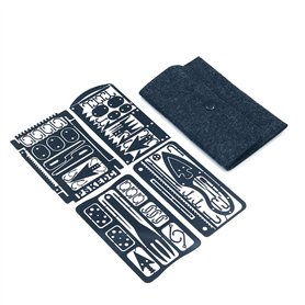 Namvo Lot de 4 cartes de survie faites à la main en acier inoxydable pour la pêche