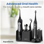 AquaSonic Home Dental Center Brosse à dents électrique rechargeable et hydropulseur intelligent – Système complet de soins bucco