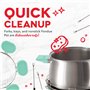 DASH DFM250GBAQ04 Appareil à Fondue en Acier Inoxydable de Luxe avec Contrôle de la température, fourchettes, Tasses et Support,