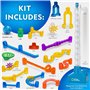 National Geographic Parcours de Billes avec Élévateur Motorisé - Kit 150 Pièces avec Élévateur Spiral, 30 Billes, Sac de Rangeme