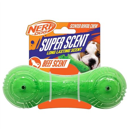 Nerf Dog Super Scent Barbell avec Parfum de bœuf