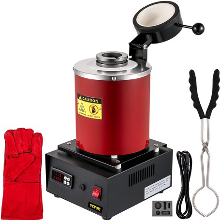 VEVOR Four de Fusion d'Or 1150℃ Professionnel Automatique Électrique 3 kg