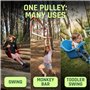 Fofana Rouleau de slackline Ninja Slider - Transformez les slacklines en Ziplines avec les nouveaux accessoires les plus amusant