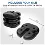 Elevon Lot de 4 Poids pour auvent avec Design sans pincement pour Une Installation et Un Retrait faciles pour sécuriser Les tent