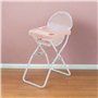 Olivia's Little World Station de Nurserie 3pcs Lit Bebe Chaise Haute et Poussette Rose Gris