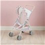 Olivia's Little World Station de Nurserie 3pcs Lit Bebe Chaise Haute et Poussette Rose Gris