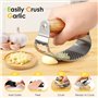 NEUTYPECHIC Ecrase Ail Manche en Bois, Presse Inox Avec Décapsuleur, Presse Ail Inox Professionnel, Garlic Press Convient pour E