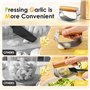 NEUTYPECHIC Ecrase Ail Manche en Bois, Presse Inox Avec Décapsuleur, Presse Ail Inox Professionnel, Garlic Press Convient pour E