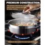 Cooks Standard Sauteuse profonde avec couvercle, poêle à frire profonde professionnelle en acier inoxydable 18/10 avec couvercle
