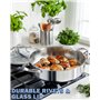 Cooks Standard Sauteuse profonde en acier inoxydable multicouche de 5,5 litres, poêle à frire de 30,5 cm, grande poêle avec couv