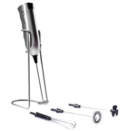 Ozeri Mousseur à lait et fouet en acier inoxydable avec support et 4à accessoires