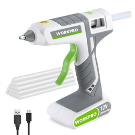 WORKPRO Pistolet à Colle Chaude Sans Fil 12 V avec 15 Bâtons de Colle 200x11mm