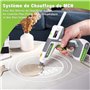 WORKPRO Pistolet à Colle Chaude Sans Fil 12 V avec 15 Bâtons de Colle 200x11mm, Batterie Lithium-ion 2000mAh, Chargement par USB