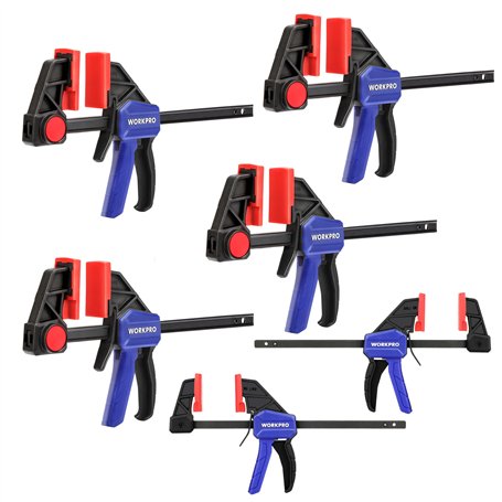 WORKPRO Lot de 6 serre-joints à une main 150 mm Force de serrage 22