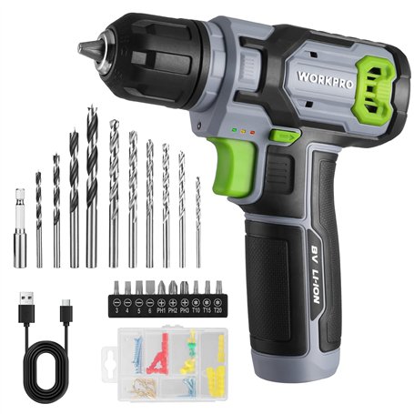 WORKPRO Perceuse Visseuse Sans Fil 8V