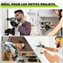 WORKPRO Perceuse Visseuse Sans Fil 8V, Visseuse Devisseuse Sans Fil Gris Vert, Accessoires 53 Pièces, avec Mandrin 10mm, LED Lum