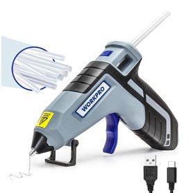 WORKPRO Pistolet à Colle Rechargeable 3