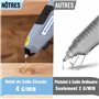 WORKPRO Pistolet à Colle Rechargeable 3,6 V, Pistolet à Colle sans Fil avec Batterie 2600 mAh et 20 Bâtons de Colle(7*100 mm), A
