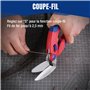 WORKPRO Ciseaux Robustes de 250 mm, Ciseaux Coudés Polyvalents, Coupe-tapis à Lame Dentelée, Cisailles à Ressort en Acier Inoxyd
