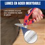WORKPRO Ciseaux Robustes de 250 mm, Ciseaux Coudés Polyvalents, Coupe-tapis à Lame Dentelée, Cisailles à Ressort en Acier Inoxyd
