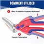 WORKPRO Ciseaux Robustes de 250 mm, Ciseaux Coudés Polyvalents, Coupe-tapis à Lame Dentelée, Cisailles à Ressort en Acier Inoxyd