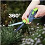 WORKPRO Cisaille à Gazon Rotative 360°, Cisaille Orientable avec Verrou de Sécurité, Poignée Ergonomique, Outil de Jardinage pou