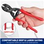 WORKPRO Mini Coupe-boulons 200 mm, Coupe-câble en Acier Allié Forgé au Cr-V, Capacité de Coupe 4 mm avec Ressort Télescopique, R