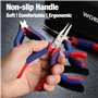 WORKPRO Jeu de Mini Pinces en Acier au Carbone avec Poignée Bi-matière et Sac de Rangement 5 Pièces