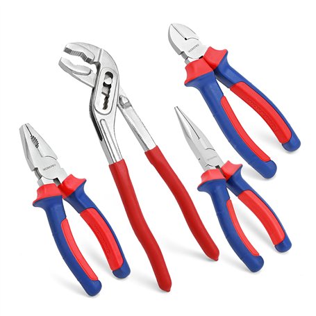 WORKPRO Jeu de Pinces en Acier au Carbone 4 Pièces - Pince Multiprise